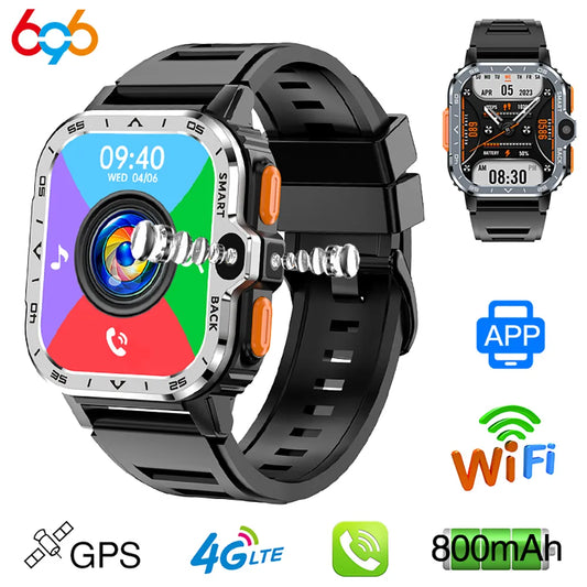 4G-Videoanruf-Smartwatch, 2,03 Zoll, 4 GB RAM, 64 GB ROM, HD-Kamera, SIM-Karte, WLAN, GPS, Herzfrequenz, NFC, Smartwatch, Sportuhr