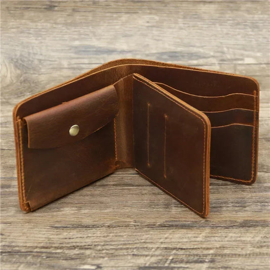 Personalisierte beste echtes Leder-Herren-Geldbörse mit Münzfach, minimalistische gravierte Bi-Fold-Geldbörse aus reinem Leder für Herren