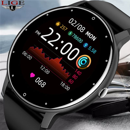 LIGE 2023 New Smart Watch Men. LIGE 2023 New Bluetooth Smart Watch Men IP67 Waterproof Touch Screen Sports Smartwatch For Android ios+box