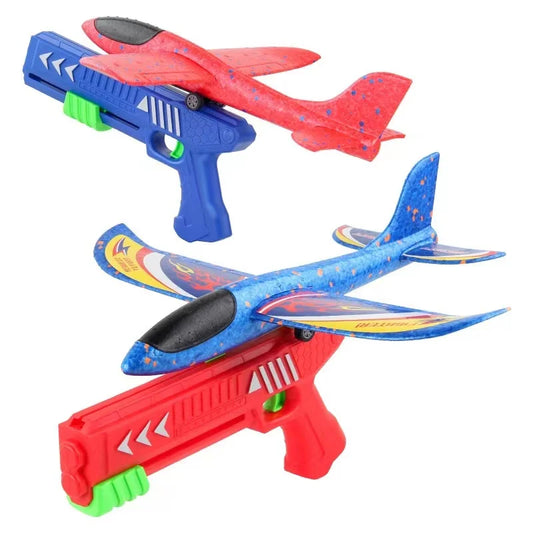 Kinder 24/34 cm Schaum Flugzeug Launcher Outdoor Spielzeug für Jungen Sport Katapult Spiel Kinder Mädchen Geburtstag Weihnachten Geschenke