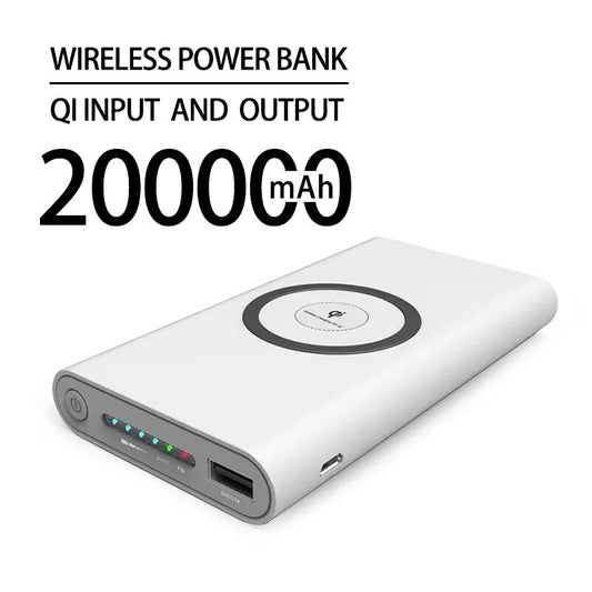 Portable Power Bank 30000 50000 100000 200000mAh Large Capacity Mobile Power Supply Wireless Fast Charging Built-in Cable.